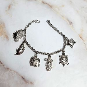 Sterling silver maritime charms bracelet